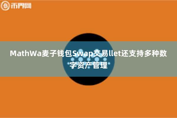 MathWa麦子钱包Swap交易llet还支持多种数字资产管理